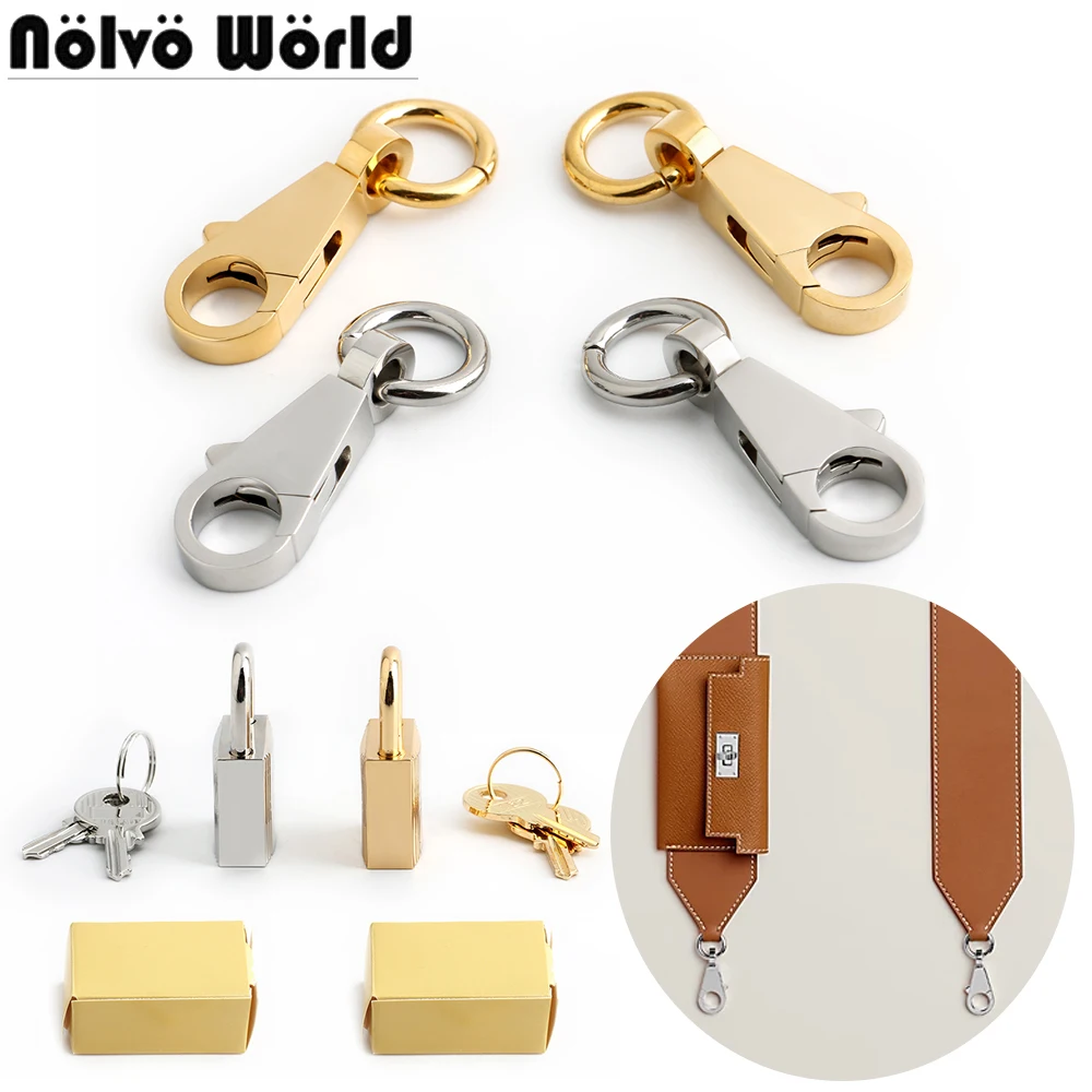 

1/4/6 шт. медный замок с двумя ключами для корзины, сумки, сумки, плечевого ремня, стальной поворотный карабин, застежки-лобстеры, триггер