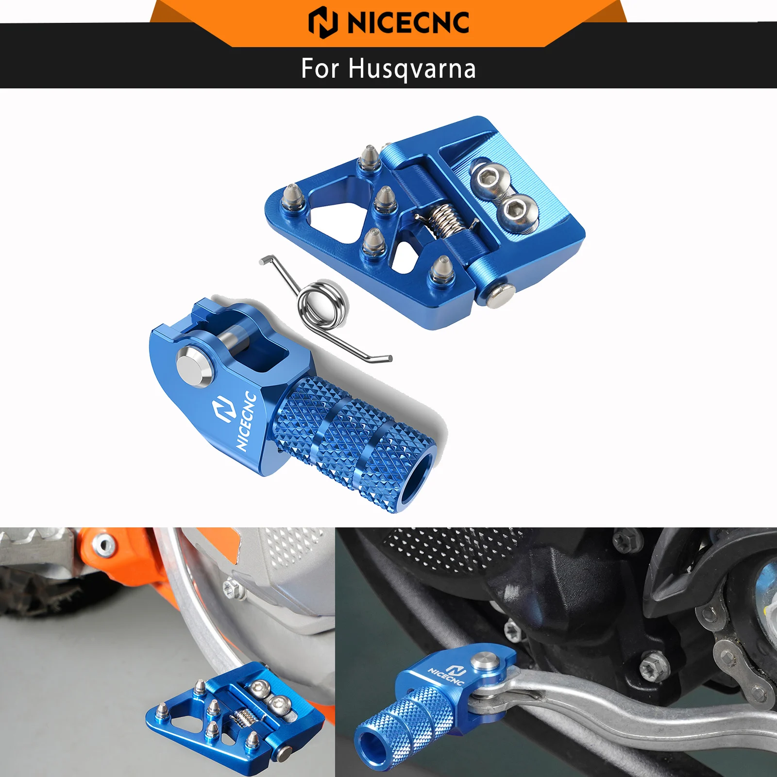 

NICECNC Adjustable Gear Shift Lever Tip & Folding Brake Pedal Tip For Husqvarna TE300 TE250 TE300i TE250i TX300 TC125 2017-2024