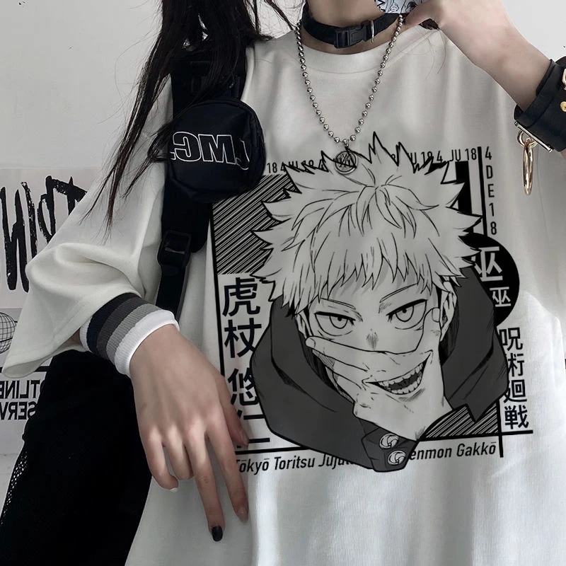 2022 T-shirt Japanese Anime Women\'s T-shirt Jiu-Jitsu Kaisen T-shirt Unisex Top Graphic Y2k Cool Unisex T-shirt Male Goth Tops