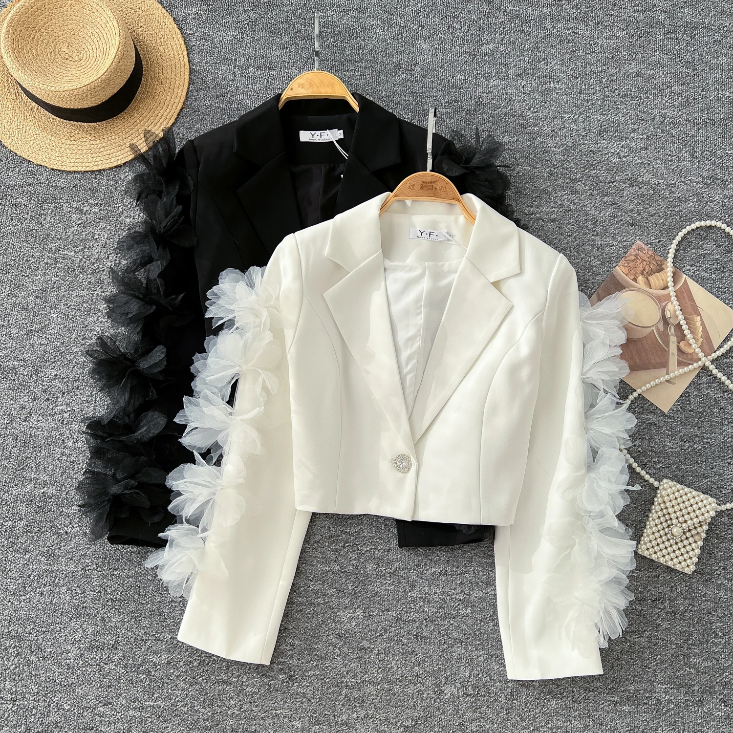 

Women 3D Flower Trendy Luxury Sweet Blazer Coat Jakets Lady Elegant Streetwear Festival Birthday Party OL Office Winter Tops