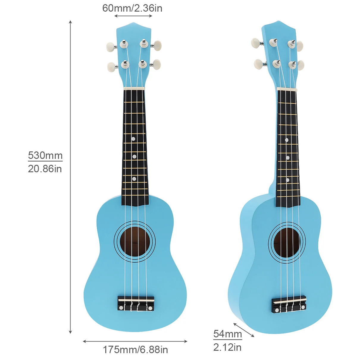 Ukulele 21 Inch Soprano Basswood Pure Color Professional Ukelele 4 Strings Pure Tone Musical Instrument Guitar  Accessories
