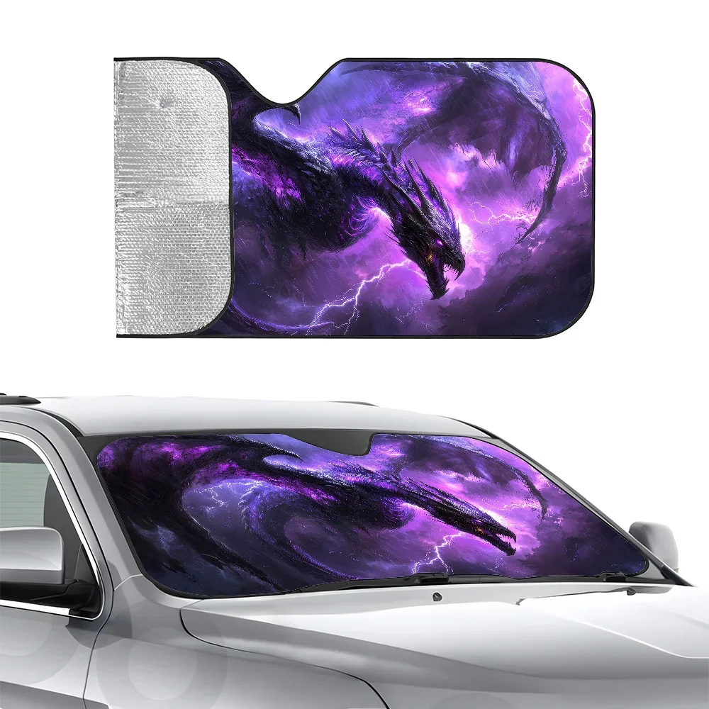 

Fierce Red Dragon Car SunShade Three-layer Insulation Car Front Windshield Sun Shade Suction Cup Blocks UV Rays Sun
