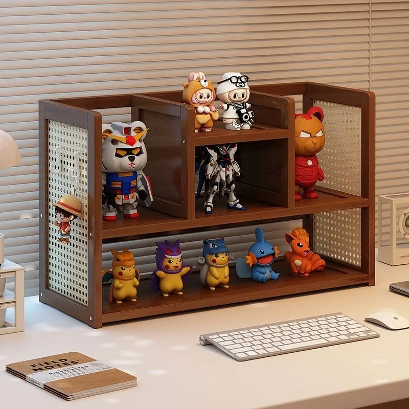 Étagère de bureau de style médiéval nordique, petite étagère domestique, étagère de rangement et de finition pour comptoir de bureau, double