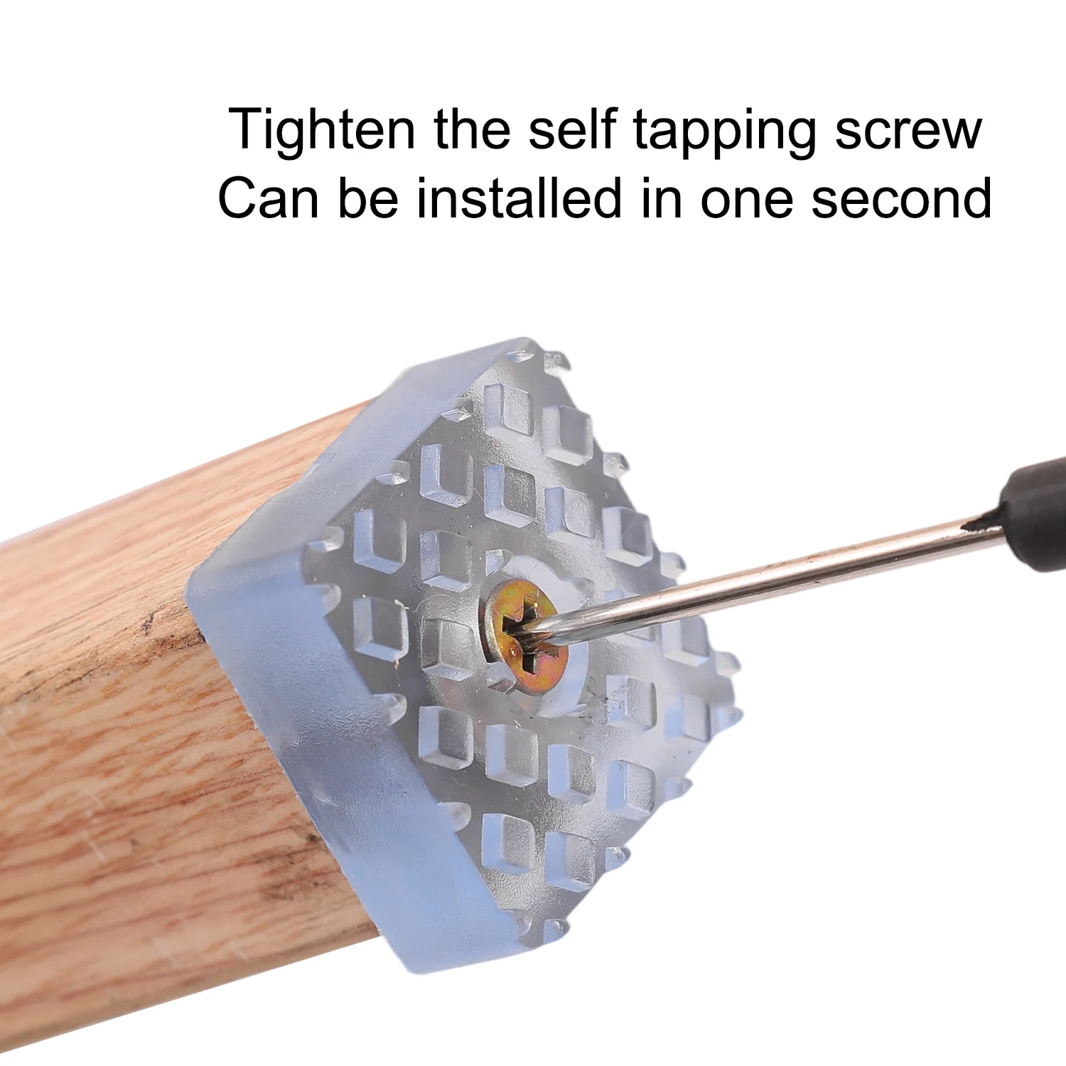 Transparent Square Furniture Foot Pads Non-slip Chair Leg Caps Hardwood Floor Protector Pad with Screw Desk Chair Sofa Leg Cover