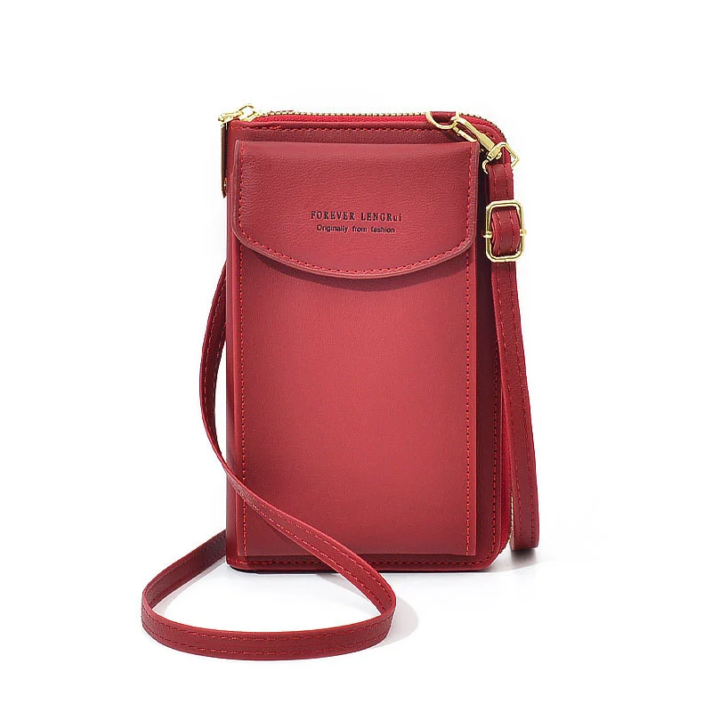 Novo saco móvel feminino sul coreano um ombro crossbody pequeno saco grande capacidade impresso sólida simples mudança carteira