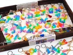 DIY Crystal Epoxy Resin Letter Pendant Keychain Mold English Word Jewelry Making Silicone Mould DIY Home Decoration Tools