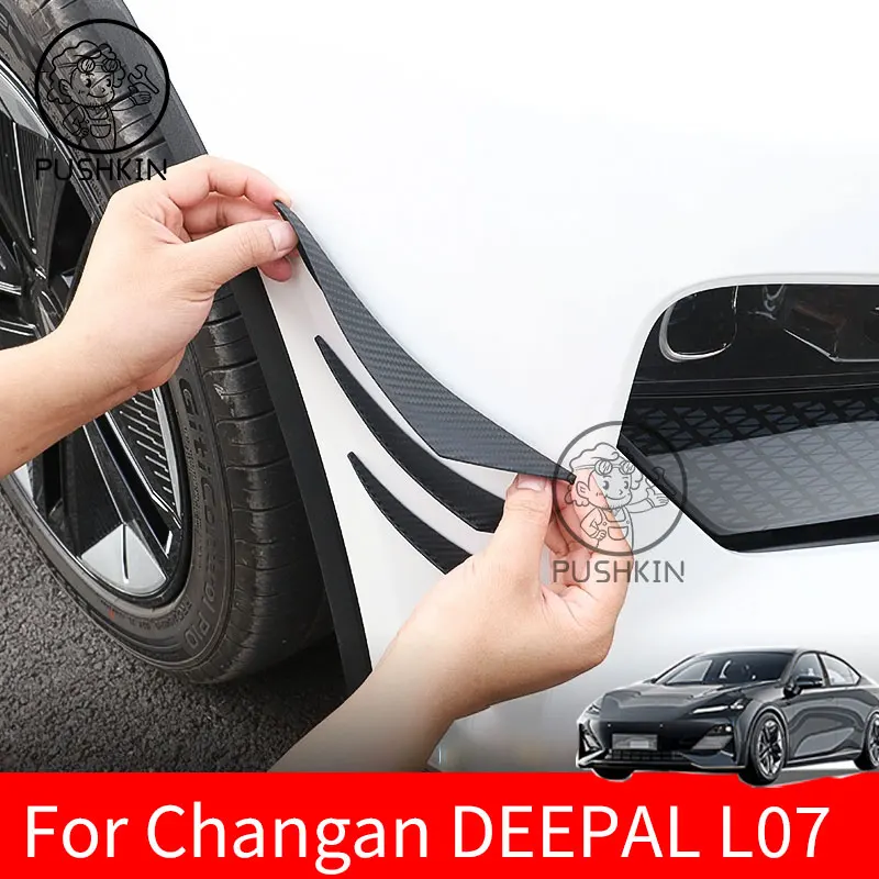 

For Changan DEEPAL L07 special front bumper small wind knife modification carbon fiber small bumper anti-collision sticker