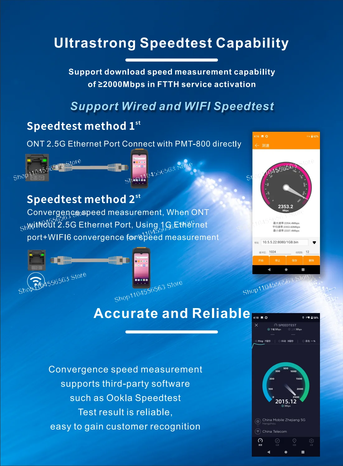 PMT Series Network Tester for OPM/VFL/TV Simulation & Speed Testing