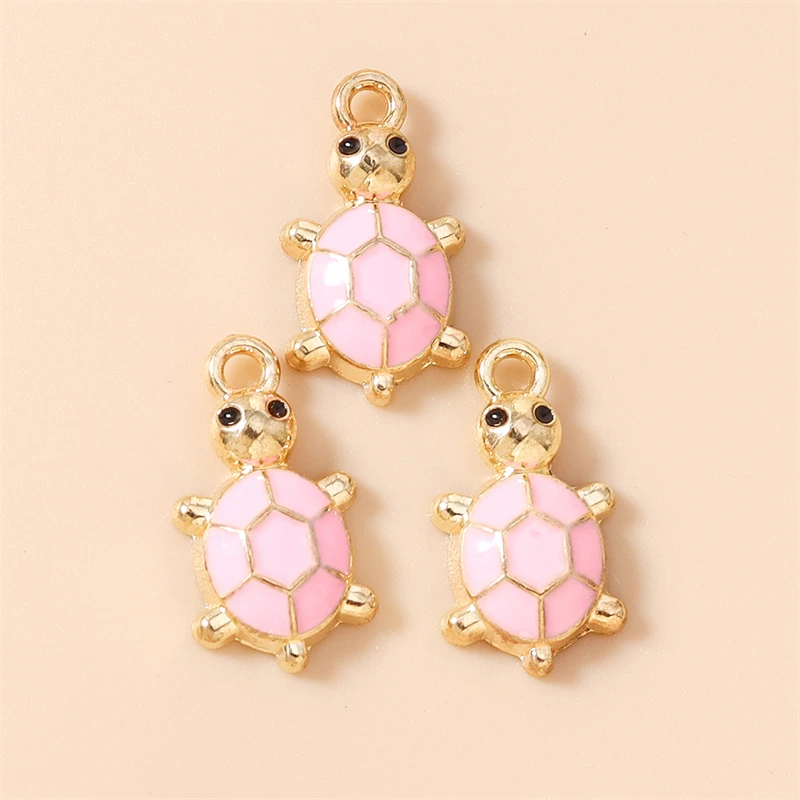 20 Stück 10 x 18 mm Cartoon-Anhänger mit bunten Emaille-Tiermotiven, Schildkröten-Anhänger für die Schmuckherstellung, Halsketten, Ohrringe, DIY-Bastelzubehör – Detail 11