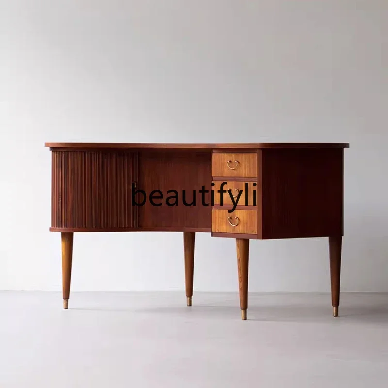 

Retro style desk desk log bedroom office storage drawer can be customized H