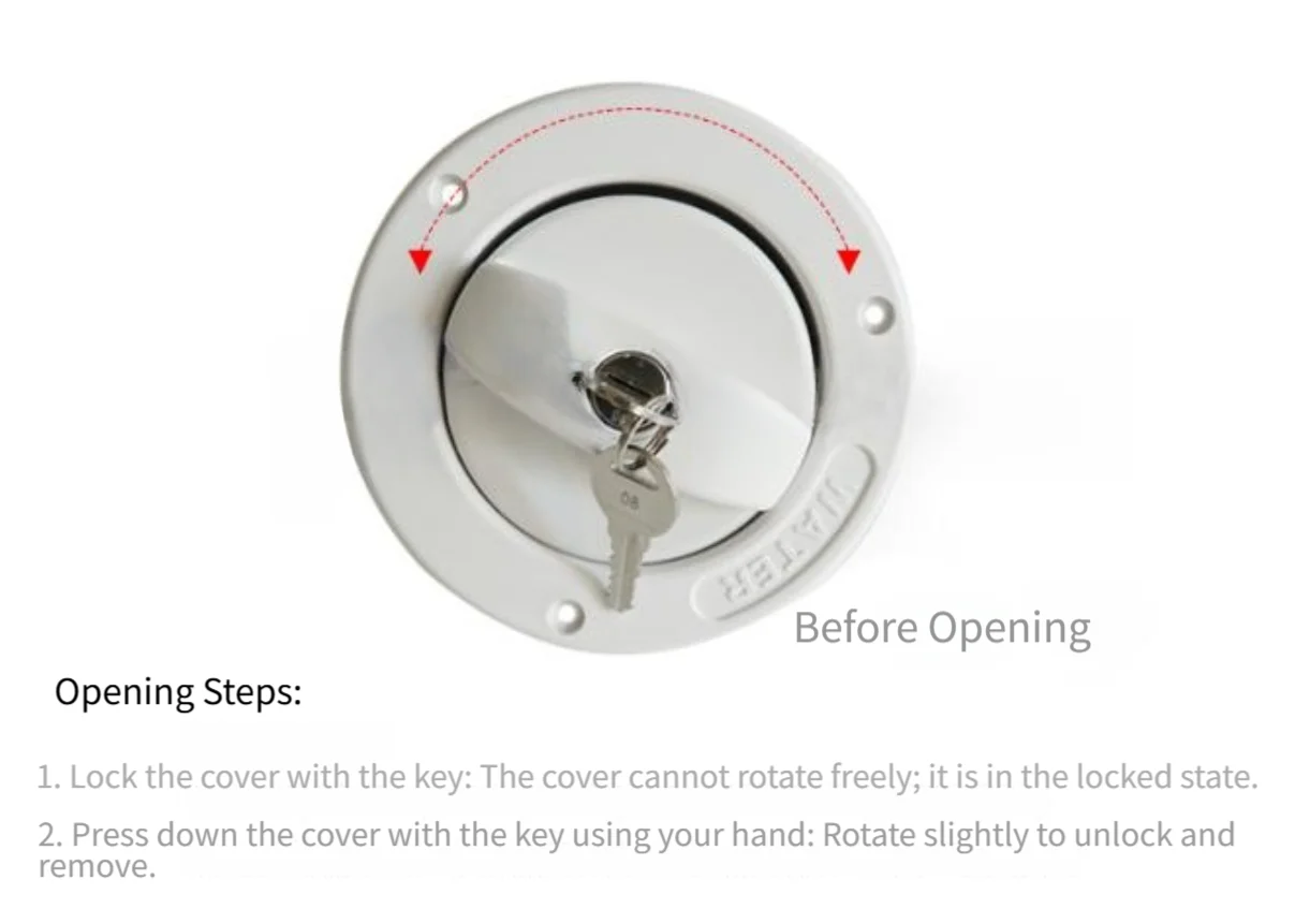 Locking Water Cover RV Water Inlet Safe Plastic Material Leakproof Design Spring Sealing Ring 9mm Ventilation Hole