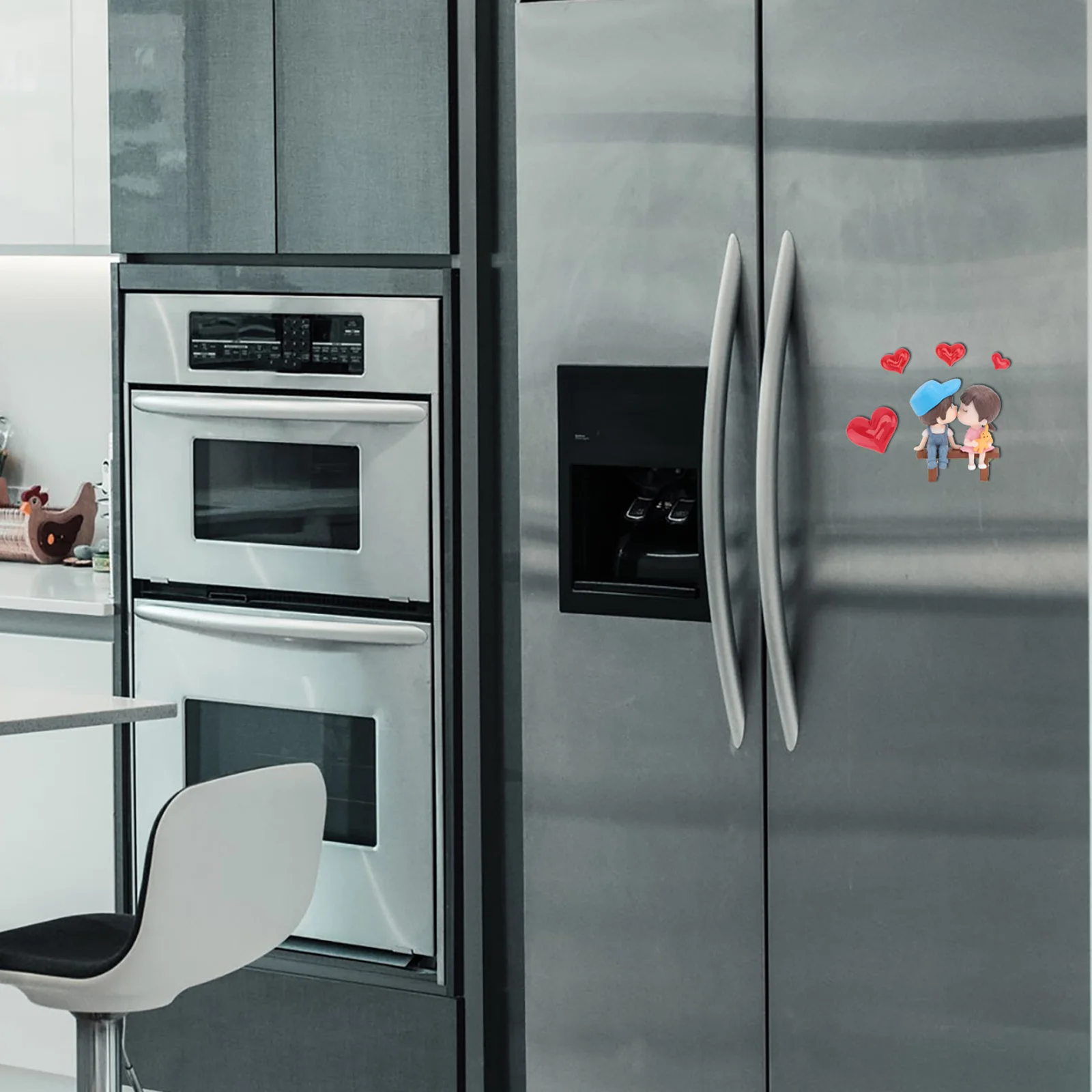 

5pcs Fridge Magnet Sticker Couple Figurine Adorable Design Home Decor Decoration Magnetic Surface Refrigerator Lockers