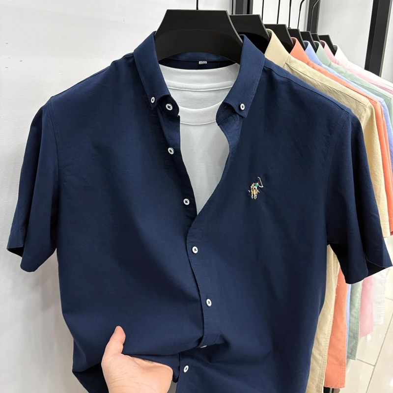 100%cotton fashion short sleeve shirt men summer trend designer brand Paul embroidery new comfortable breathable golf casual top