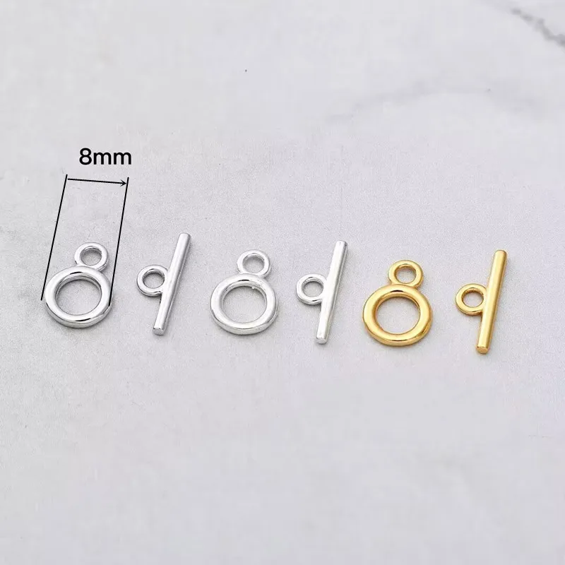 1Set Solid 925 Sterling Silver OT Clasp 8-12mm DIY Handmade Connector Accessories Necklace Bracelet Pearl Chain Making