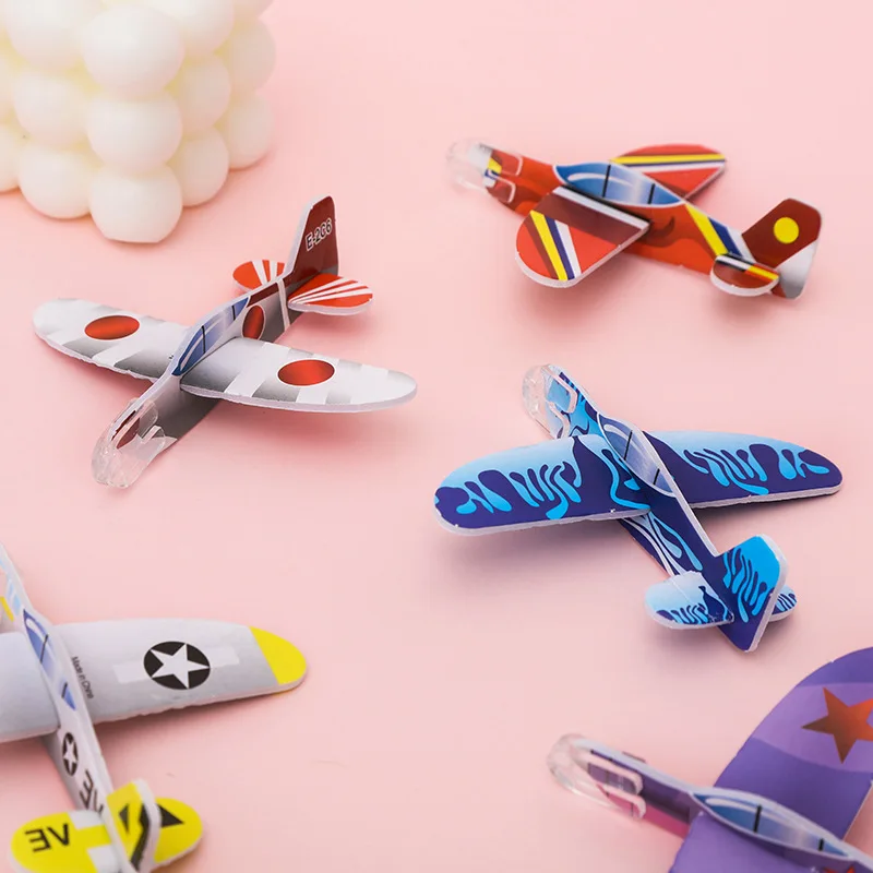 10Pcs Mini DIY Hand Throw Flying Glider Planes Foam Airplane Game Toys for Kids Birthday Party Favors Baby Shower Pinata Fillers
