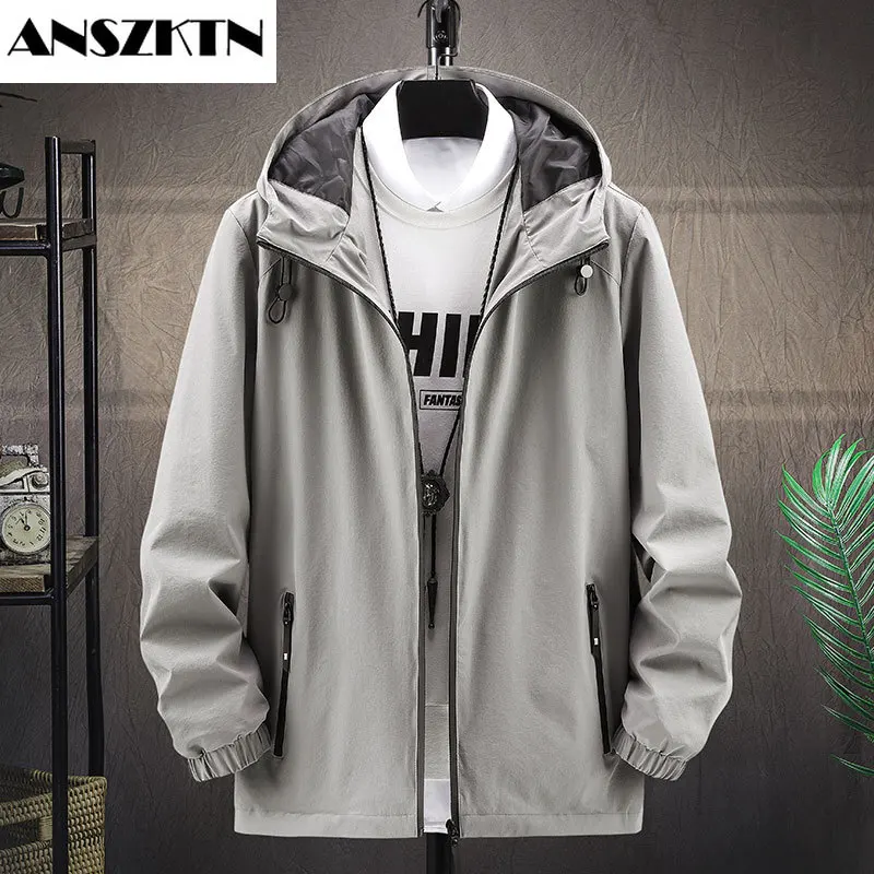 

ANSZKTN Jacket Spring and Autumn New Men's Hood Slim Jacket Korean Casual Menswear Tide JK1208