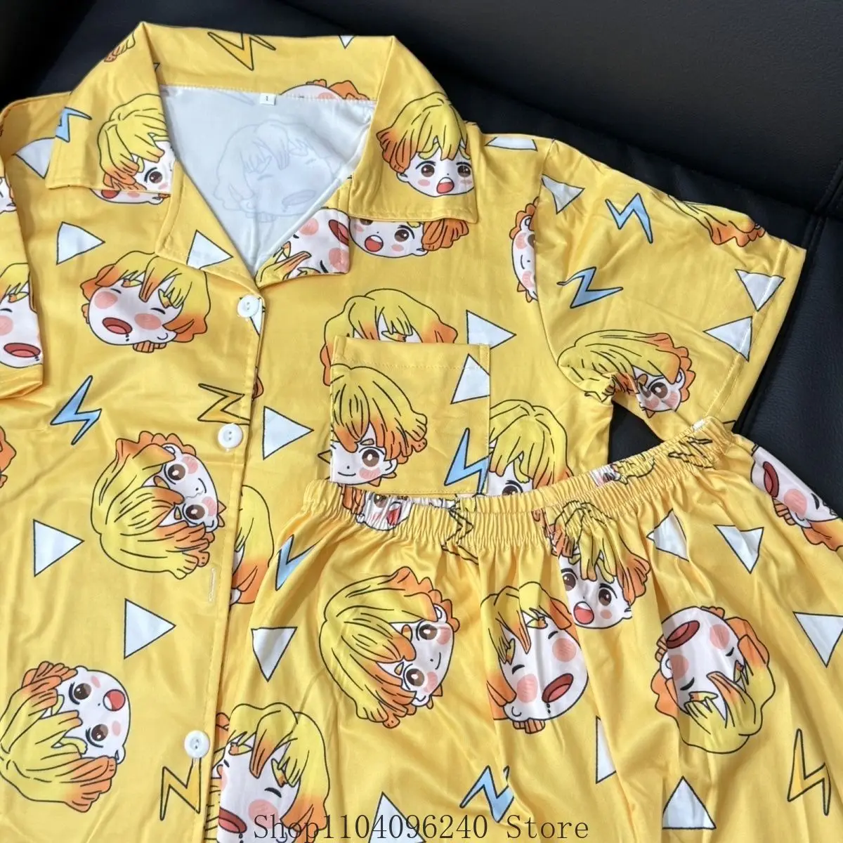 

‌ Агацума Зеніцу ‌ Пижамный комплект для косплея в стиле аниме, брюки с короткими рукавами, шорты, костюм, весенне-осенняя домашняя одежда