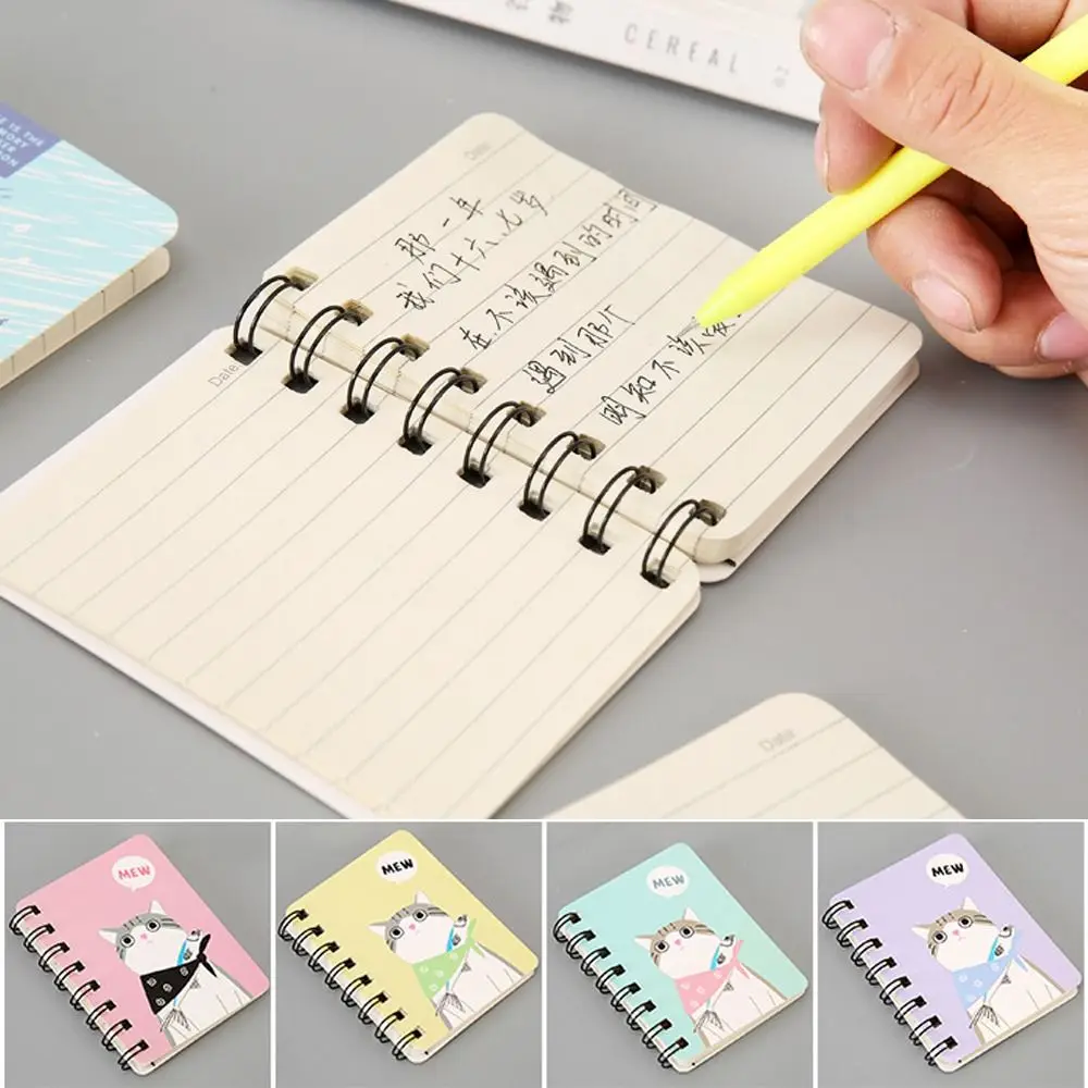 Cute Coil Notebook Calendar School Portable Pocket 80 Sheets Notepad A7 Planners