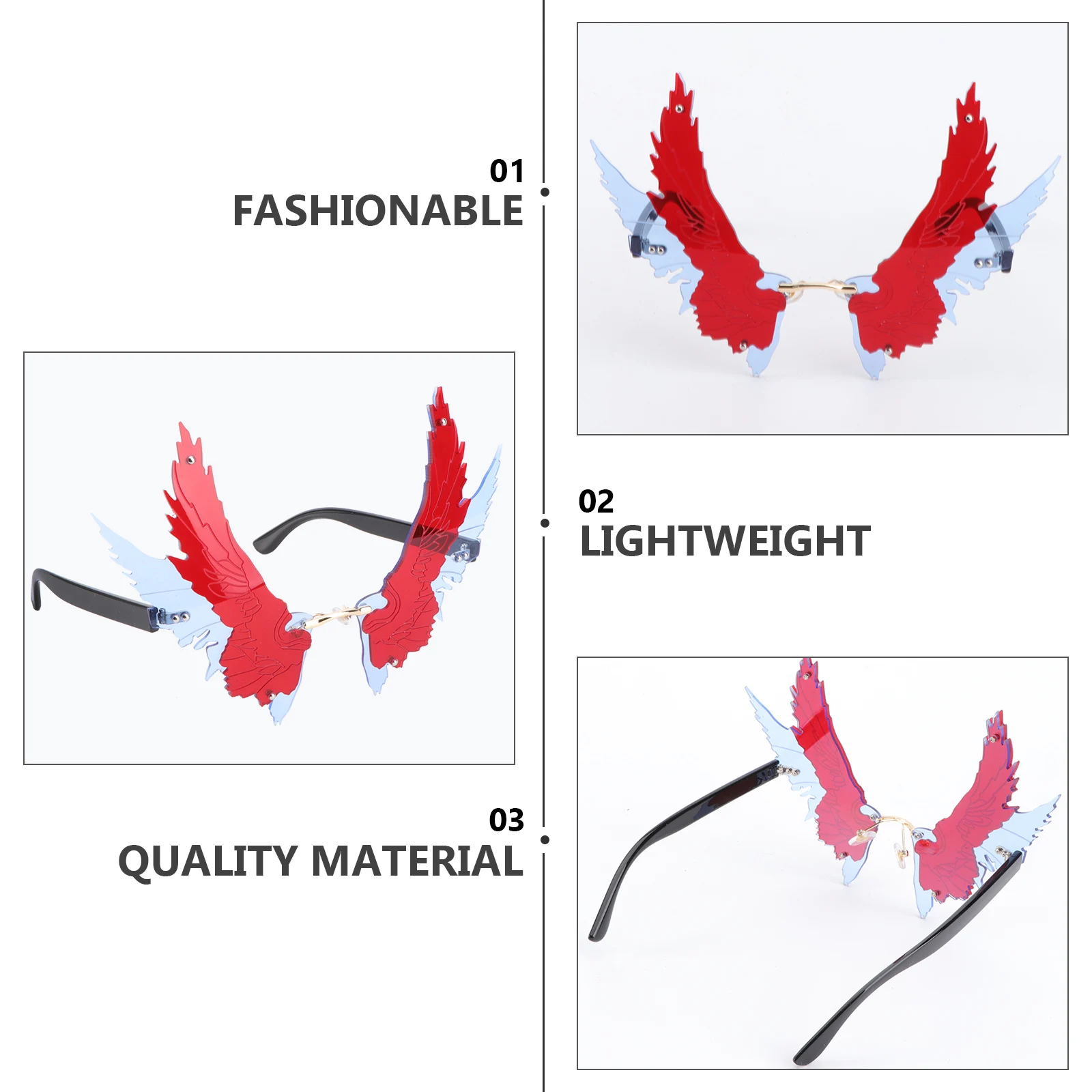 

Sunglasses Props Novelty Lightweight Comfortable Party Supplies Metal PC Material Great Costume PropFunny Sunglasses Photo Decor