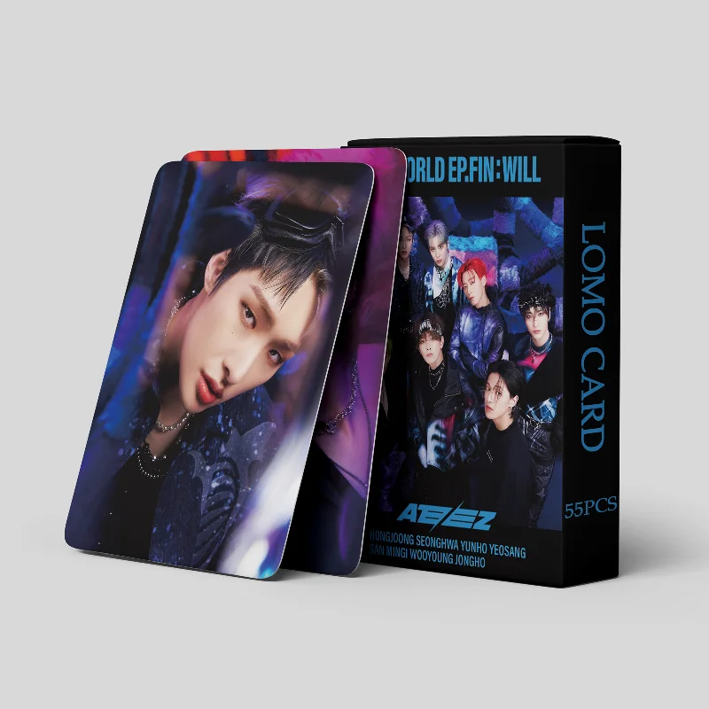 55pcs KPOP ATEEZ Lomo Card Hd High Quality Photocard Printed Photo Card Hongjoong Seonghwa Yunho San Wooyoung Fan Gift