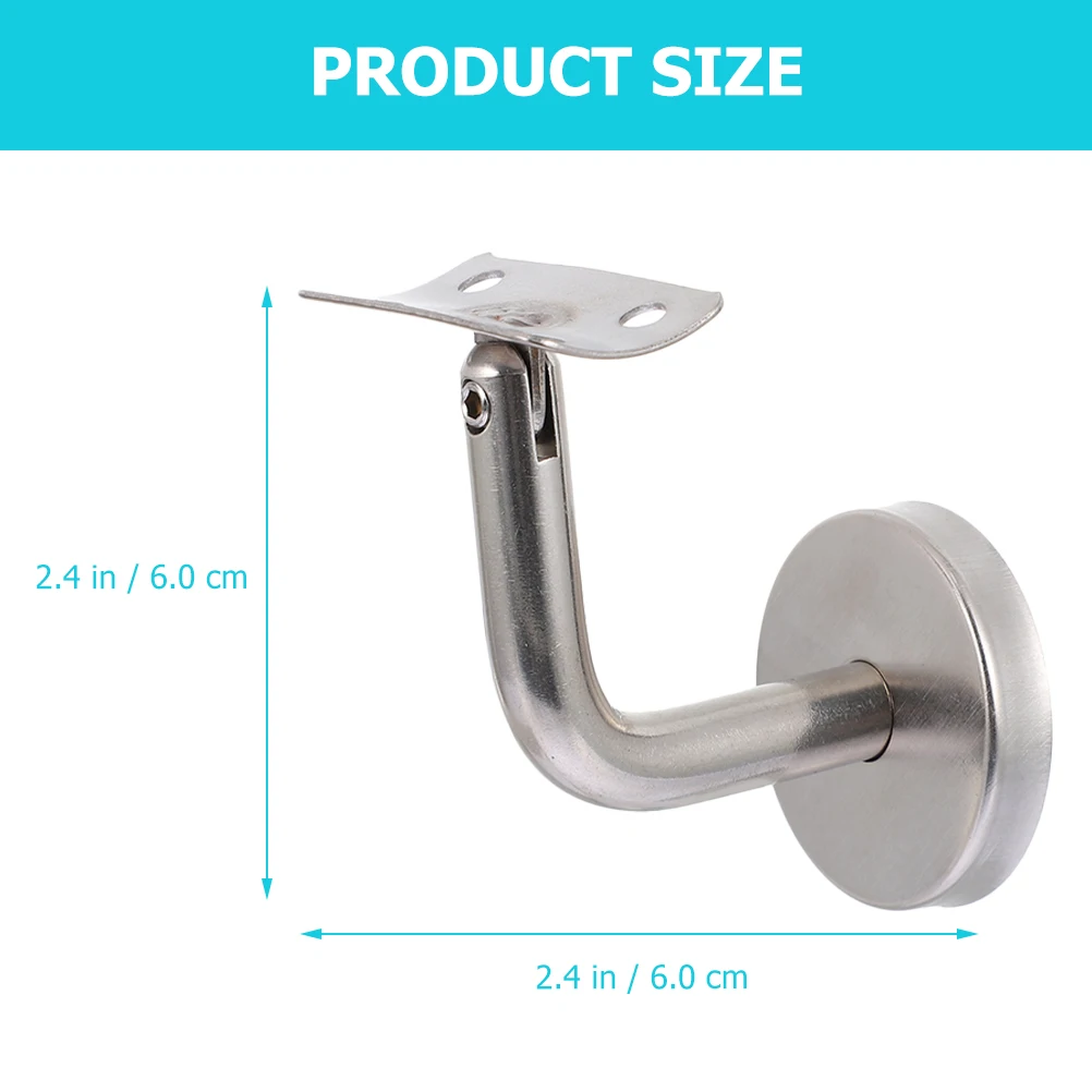 

5pcs Stainless Steel Handrail Bracket Wall Mount Support For Stair Banister Railing Corrosion Resistant Durable Hardware