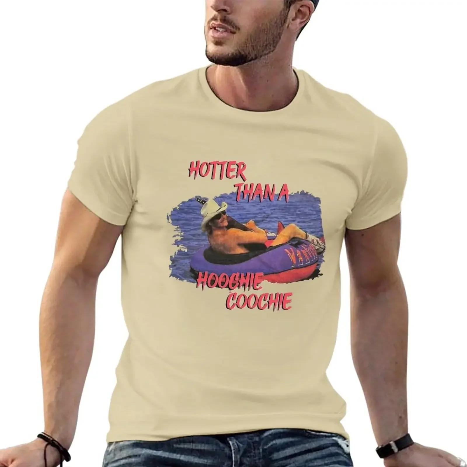 T-Shirt New Hotter Than A Hoochie Coochie 4th tshirts for mens designer clothes Of July Tee Humorous Alan Jackson harajuku funny