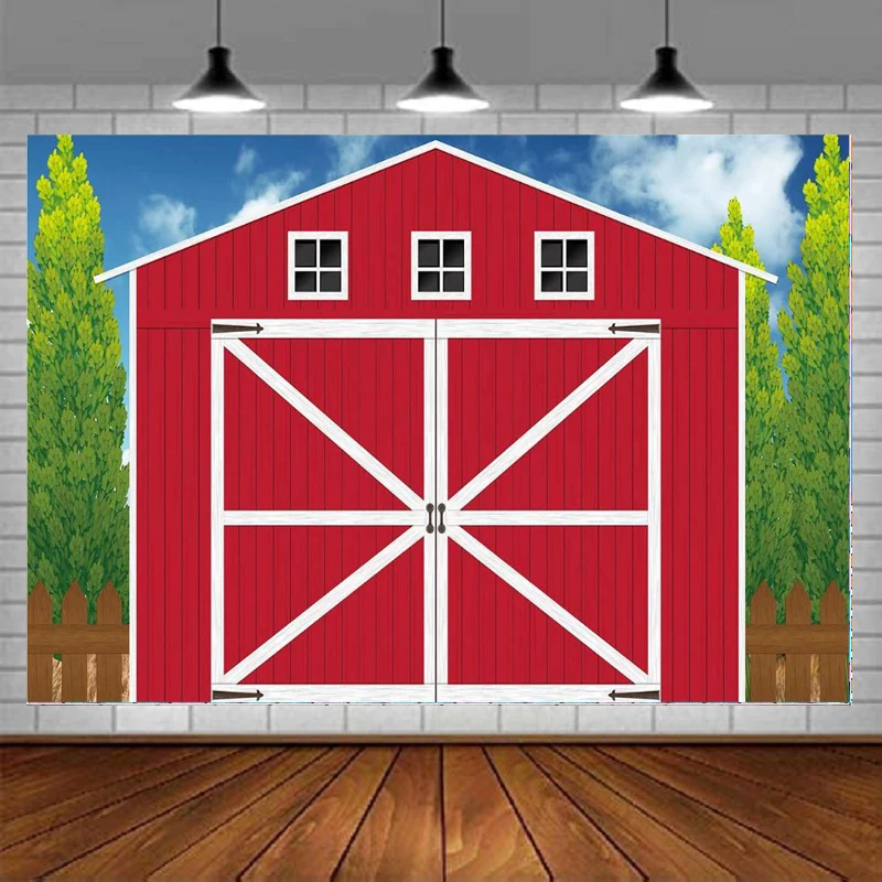 

Photography Backdrop Barn Door Props Farm Animals Theme Party Decoration Background Birthday Baby Shower Banner Poster Supplies