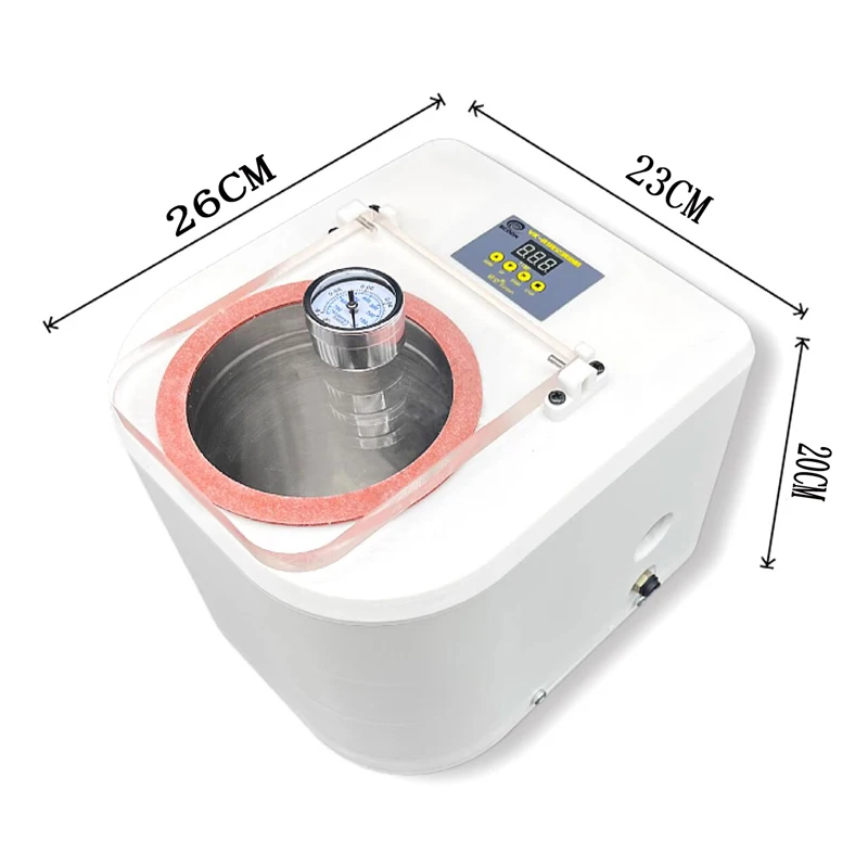 AC 220V intelligent vacuum defoaming tank digital display controlled silicone drip irrigation epoxy resin defoaming machine