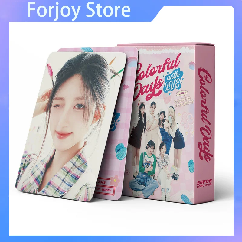 55 Small Cards 2025 Colorful Days With IVE Series Photos Card Support New Album Photocards Photo Print Card Fans Gifts