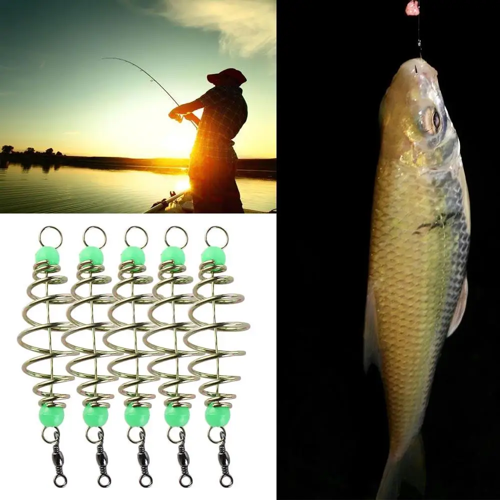 

Fishing Swivels Fishing Bait Spring Luminous Bead Fishing Lure Spring Fishing Feeder Olive Stainless Steel Lure Inline Hanging