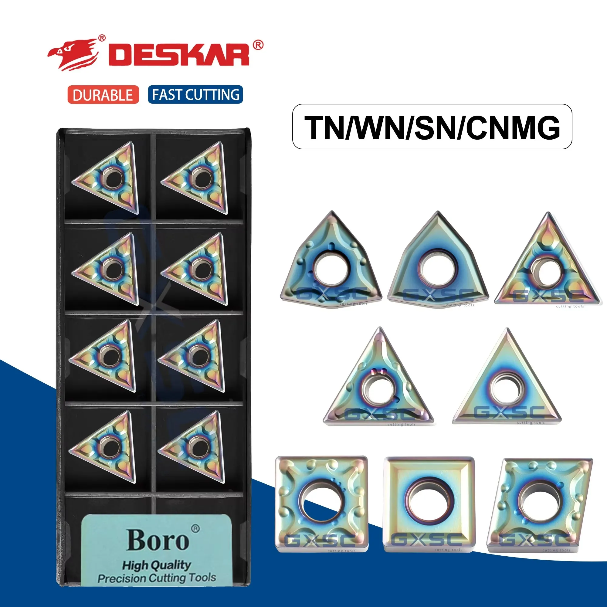 TN/SN/WN/CNMG Colorful Turning Blades TNMG160404 SNMG120408-MA WNMG080404 CNMG120408-TF TF918 TF618 DESKAR External Turning Tool