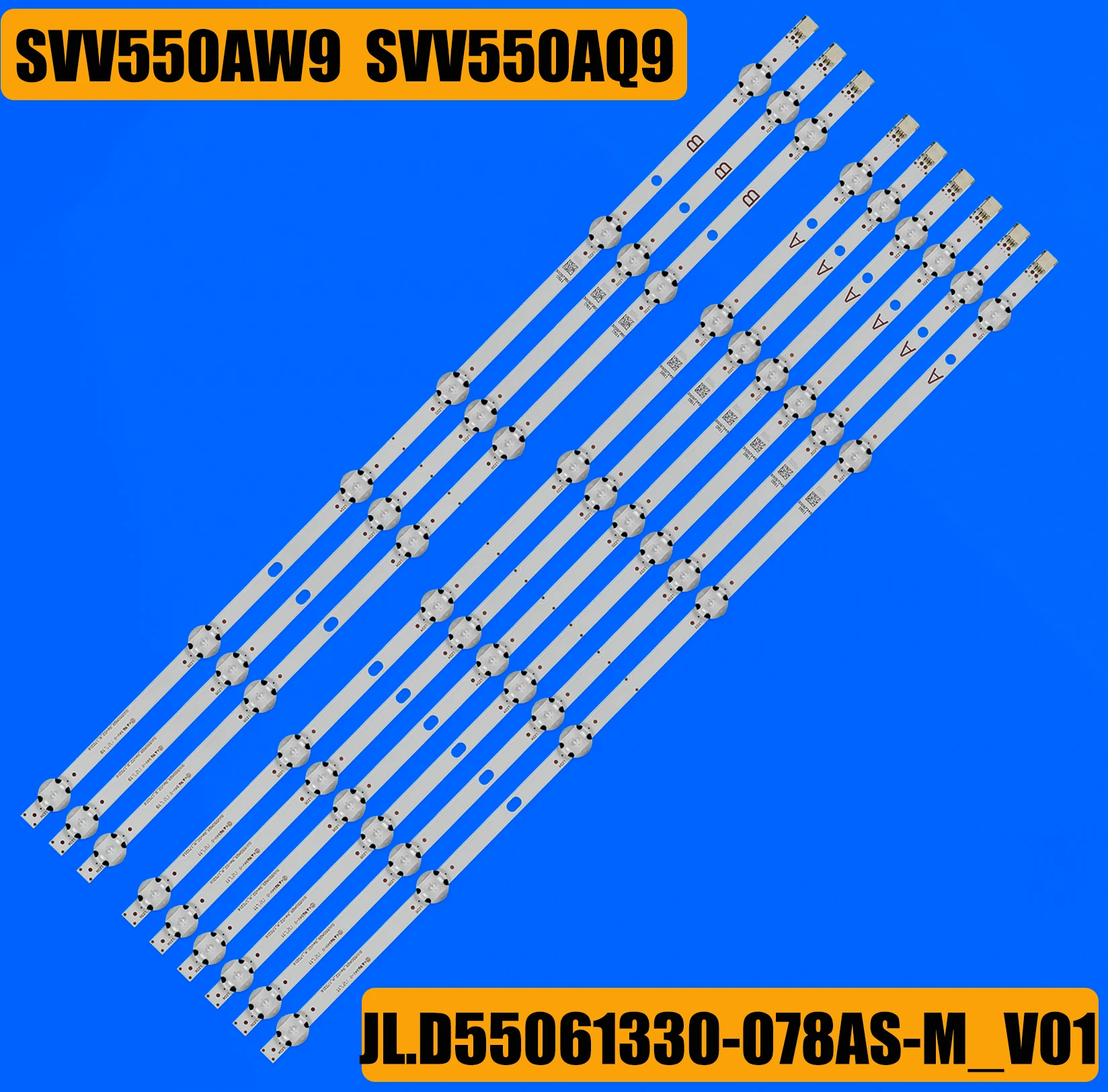 9 pcs/zestaw LED bar dla PANASONIC TX-55FX550E TX-55FX550B TX-55FX555B SVV550AQ9 SVV550AW9 A B VES550QNYL-2D-N01 N02 03 VES550QNYL