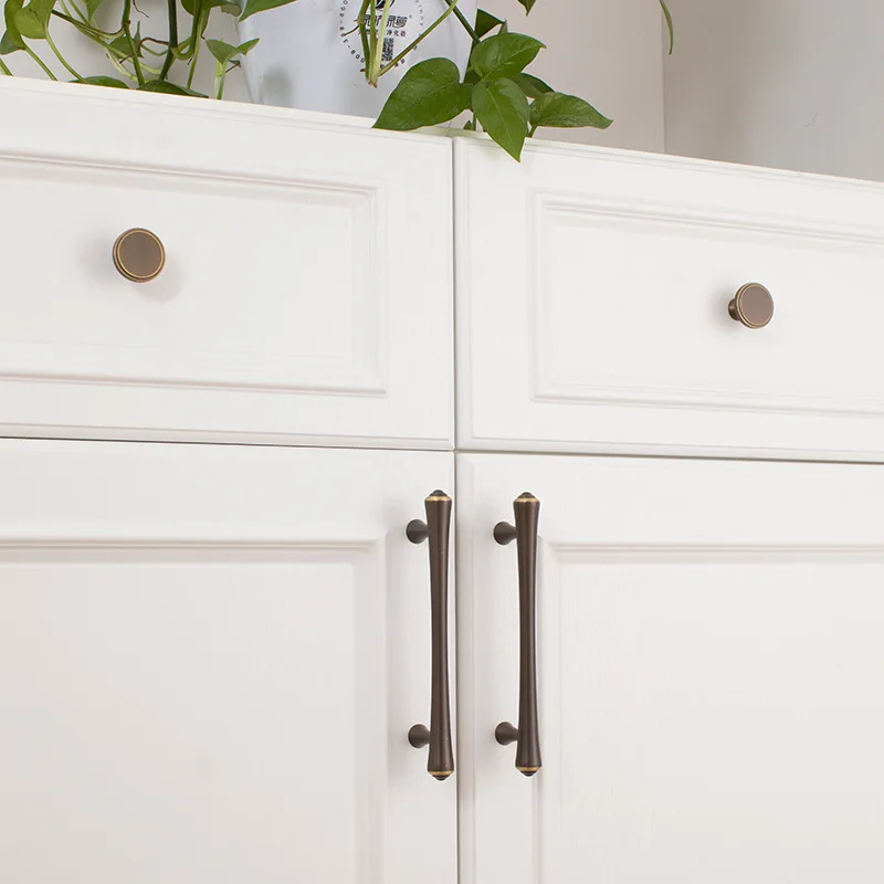 

Ручки из цельной латуни — матовый черный, кофейный, французский и европейский стиль, для шкафов, шкафов и обувных шкафов