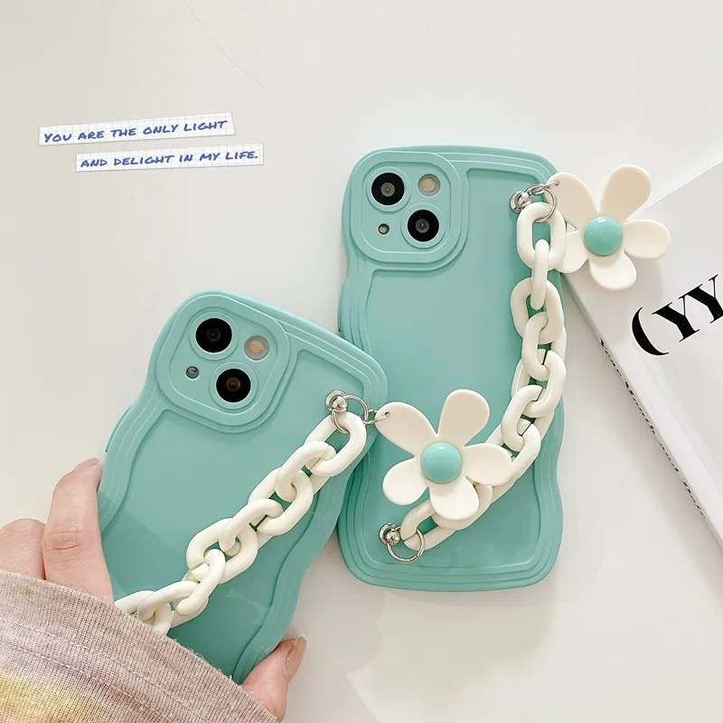 สายโซ่รัดข้อมือลายดอกไม้สำหรับซัมซุงกาแล็คซี่ F62 M62 M13 M23 5กรัม M22 M32 M42 M31 M21 M01 M11 M12 M30S ฝาครอบ M10 M10S