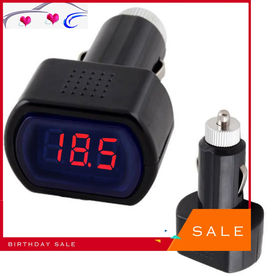 

DC 12V-24V Cigarette Lighter Electronic Voltage Measuring Instrument Digital LED Display Automotive Battery Indicator