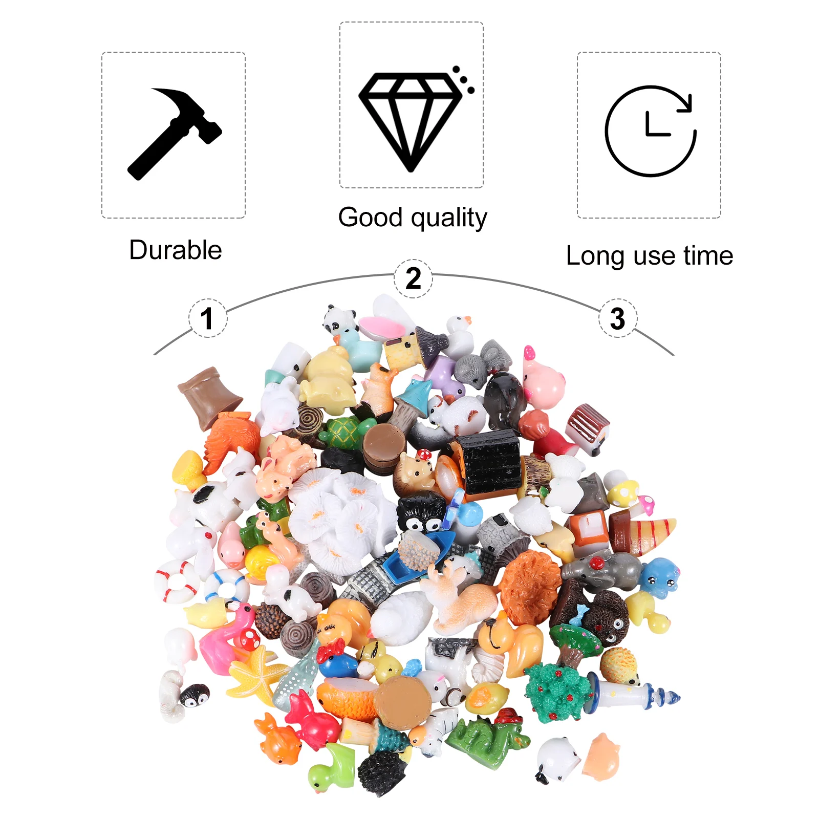 

100pcs Accessories Miniature Landscape Resin Craft Garden Ornament Diy Decor Desktop Cartoon Statue Micro Landscape