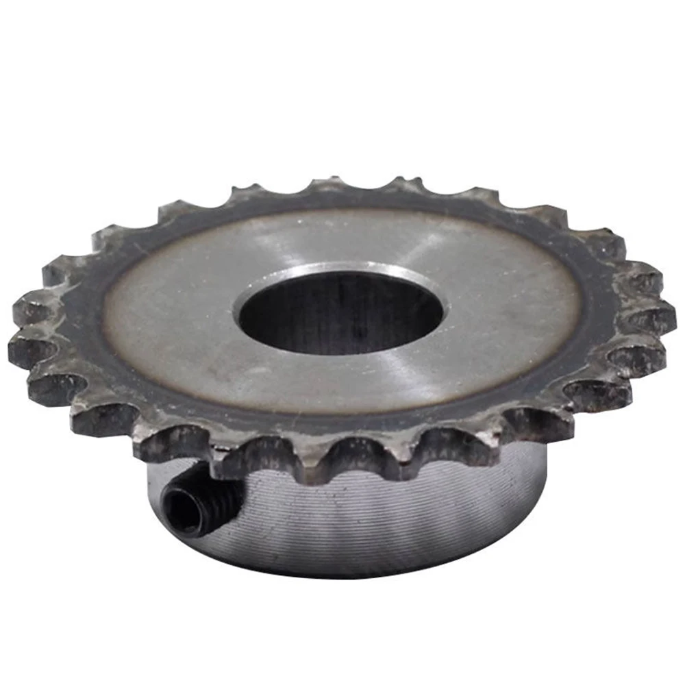 1PCS 04C 2-Point 45# Steel Sprocket Wheel 6.35mm Pitch 15-18T Industrial Drive Chain Gear Bore 6-15mm With M5 Fixing Screw