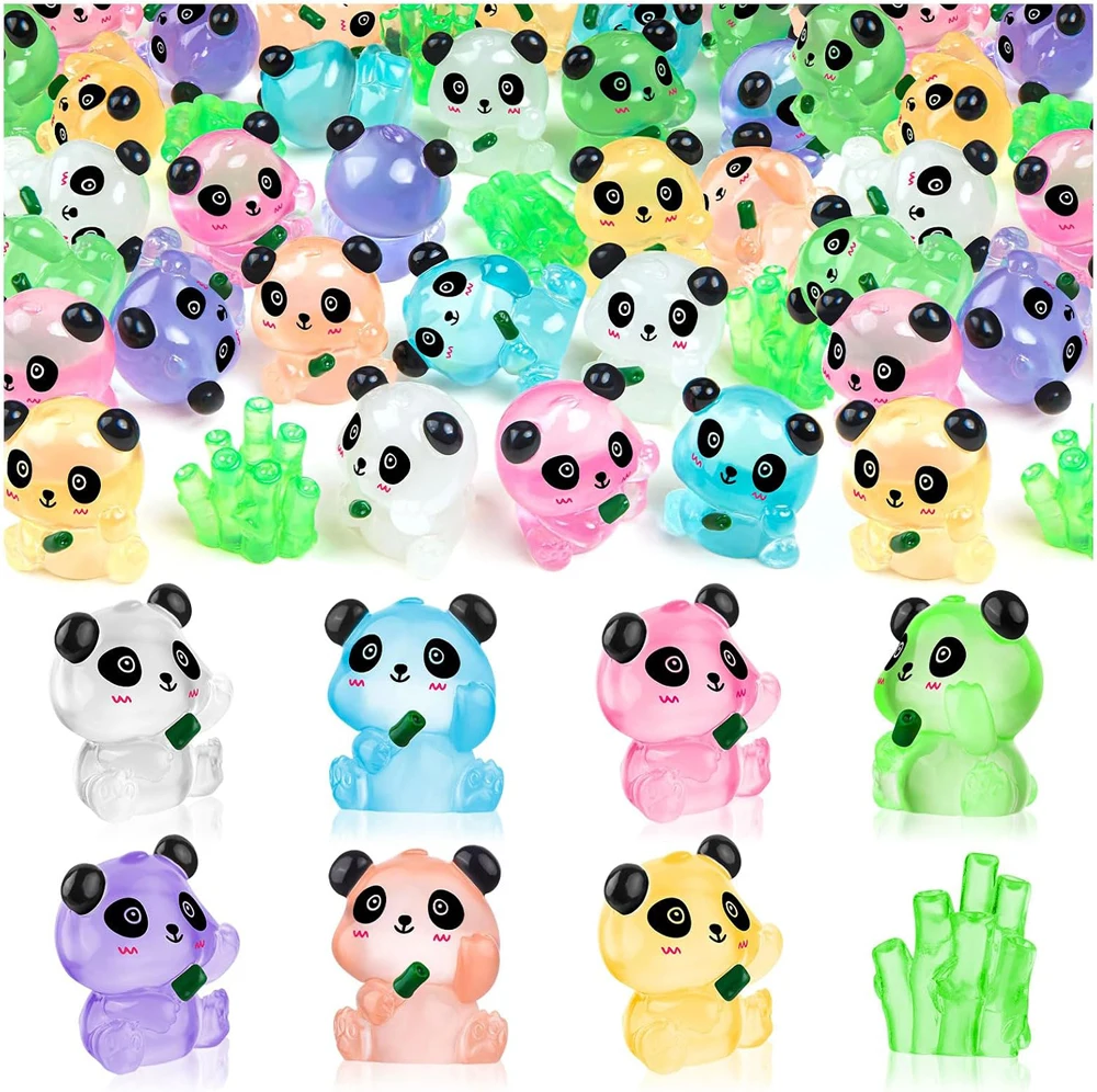 Smart Garden Diy - 40Pcs Luminous Mini Resin Panda Figurines