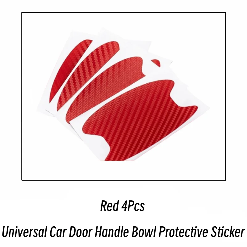 4 unids/set Universal manija de puerta de coche tazón pegatina protectora contra arañazos manija de puerta de automóvil accesorios protectores de fibra de carbono