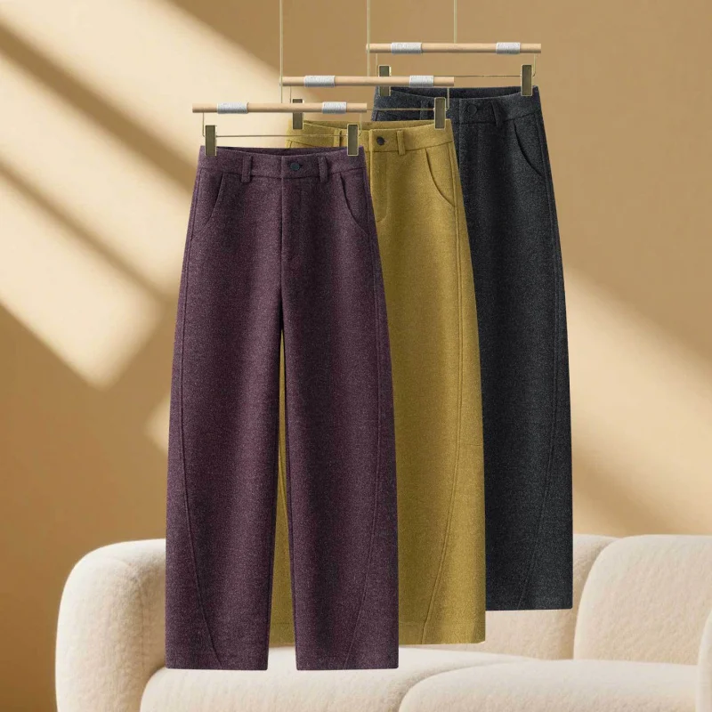 

Slimming Pants for Women, and Winter Fleece-Lined Banana Scythe Pants, Curved Blade Pants, Thickened Warm Pants