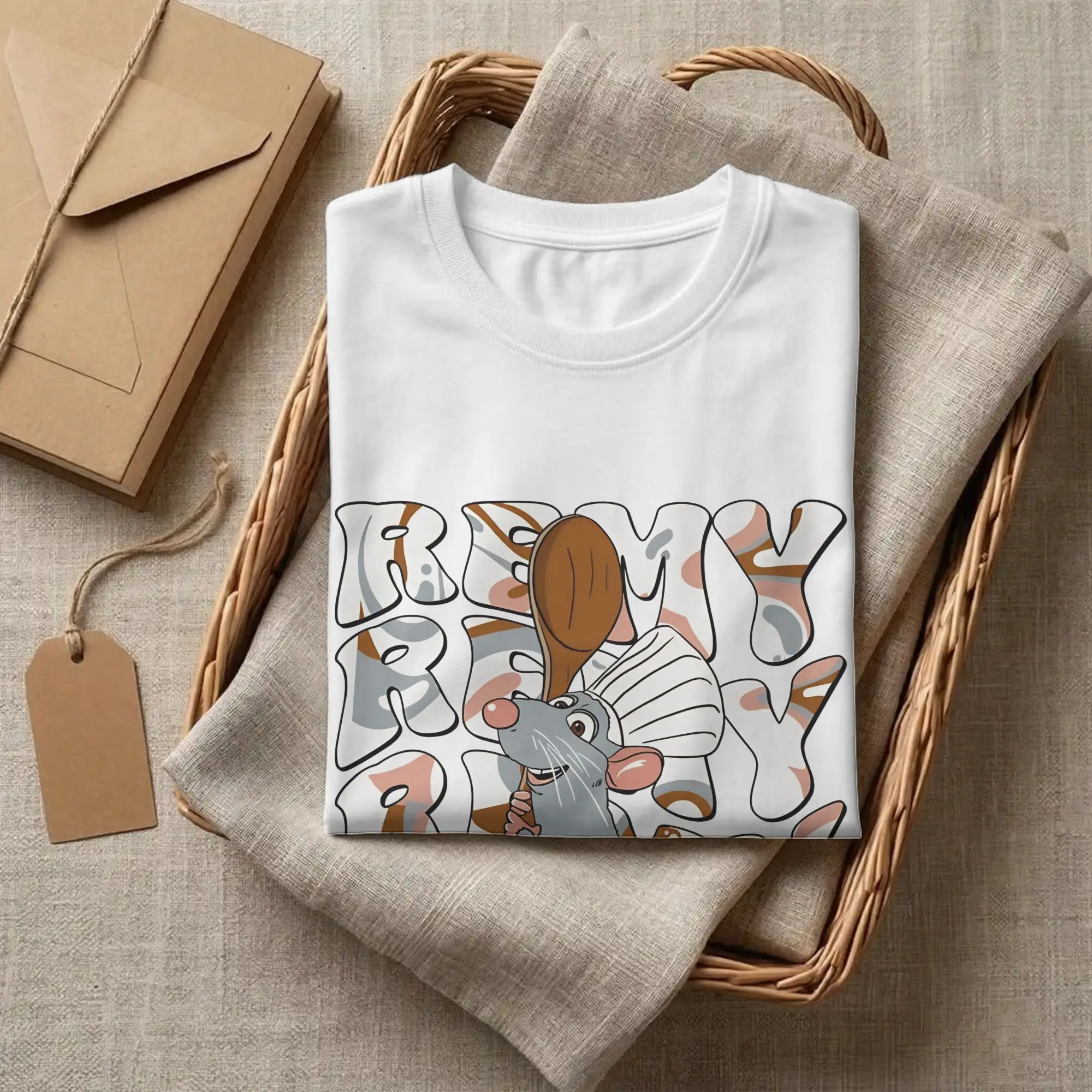 Chef Remy T-Shirts für Männer und Frauen, Baumwolle, Vintage-T-Shirt, Rundhalsausschnitt, Ratatouilles-T-Shirt, kurzärmelige Kleidung, 4XL, 5XL – Detail 1