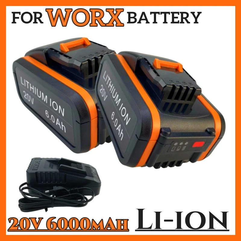 Batería inalámbrica WA3553 20V6.0Ah, herramienta eléctrica de repuesto para Worx WX390, WA3551, WX176, WX178