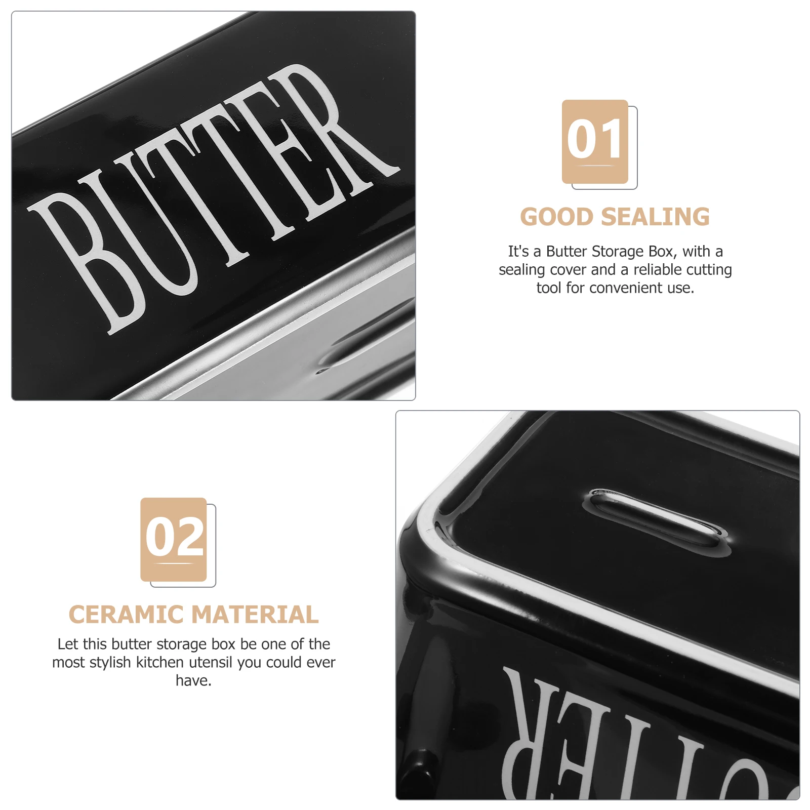 

1 set 1 Set Ceramic Storage Box With Slicer Premium Dish Container For Home Kitchen Food Preservation Household Tableware Cheese