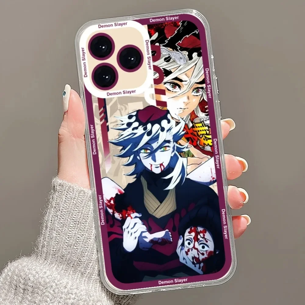 Demon Slayer Muzan Kokushibo Douma custodia per telefono per iphone 15 14 13 12 11 Pro Mini XS MAX 8 7 6 Plus X XS XR Silicone nero morbido