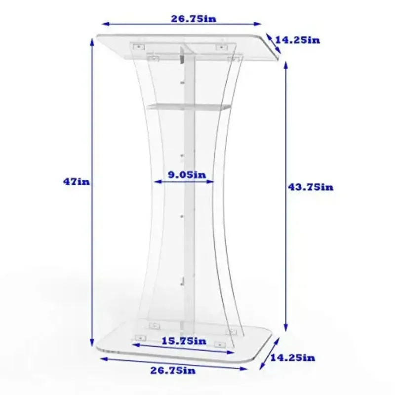 Cross-border transparent acrylic welcome desk, wedding party, lecture table, hotel master of ceremonies, acrylic podium customiz