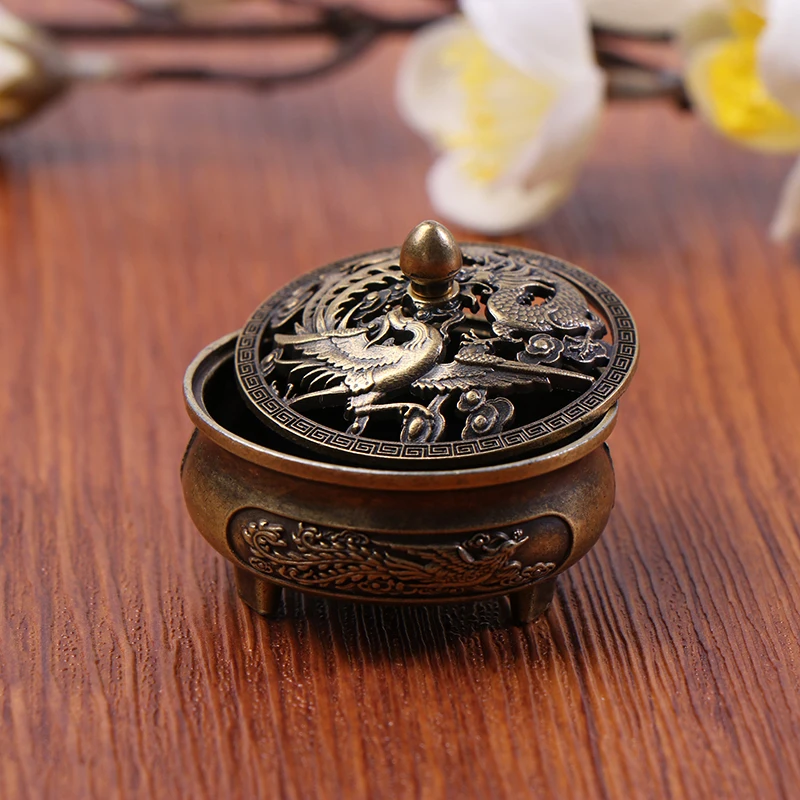 Alloy Antique Three-legged Incense Burner Aromatherapy Stove Indoor Pan DIY Household Tea Ceremony Decor Wire Incense