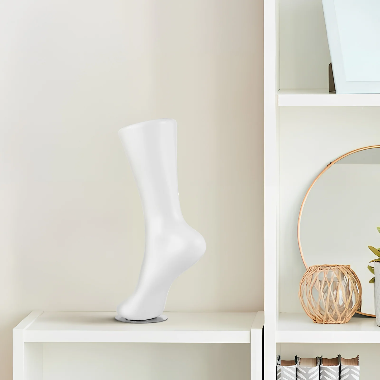 

Vinyl Foot Mannequin Women Sock Display Holder Realistic Durable Socks Ankle Bracelet Showcase Dress Mannequin for Sock
