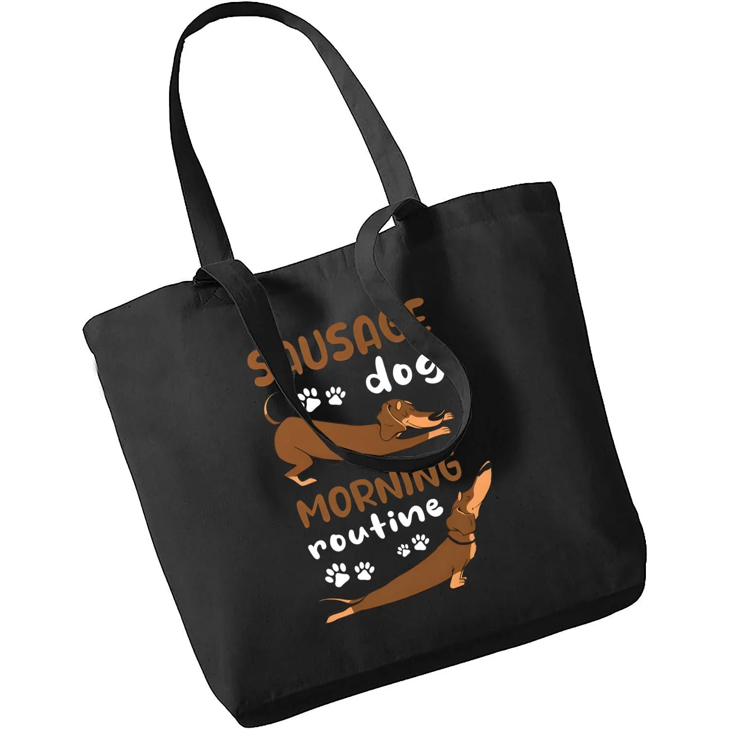 Ladies Shoulder Bags Dachshund Teckel Funny Cute Dog Animal Casual Foldable Shopping Bag Linen Bag Outdoor Beach Bag