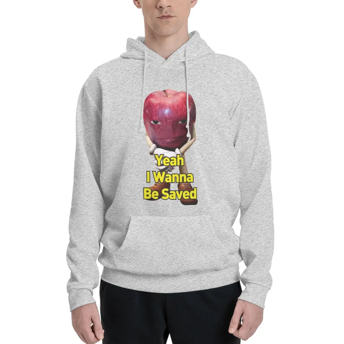 Ohio Rizz Apple I Wanna Be Saved Apple Meme Hoodie Men Women Sweatshirt Graphic Pocket Hoodies Stylish Hoodie Long Sleeve Shirts