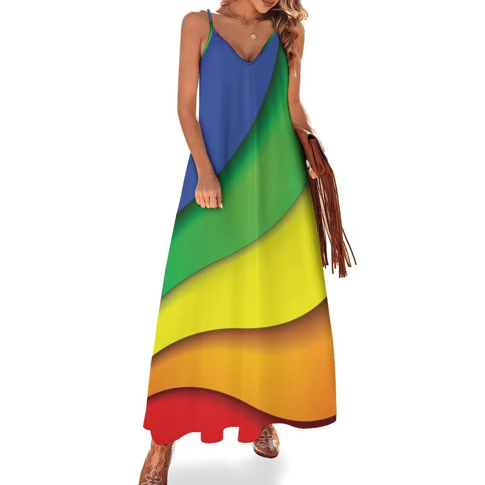 

RAINBOW SWIRL Pop Art Sleeveless Dress women's fashion dresses women clothes Women's long dress prom clothes Dress